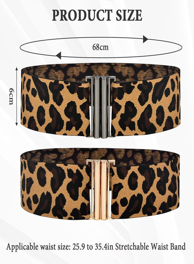 PKRFCJ Leopard Belts for Women, 2 Pcs Cheetah Print Belt for Dresses Skirts and More Leopard Belts for Women Unique Buckle Design Fashion Leopard Print Retro - Image 2